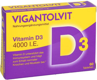 Vigantolvit Vitamin D3 4000 I.E. Tabletten 60 Stück vegetarisch glutenfrei laktosefrei – Bild 1 von 3