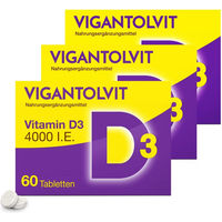 Produktbild von Vigantolvit Vitamin D3 4000 I.E. Tabletten, hochdosiert, vegetarisch, glutenfrei und laktosefrei, 180 Stück