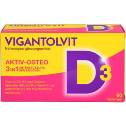 Vigantolvit Vitamin D3 K2 Calcium Tabletten glutenfrei und laktosefrei 60 Stück – Bild 1 von 3