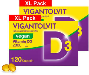 Vigantolvit Vitamin D3 Kapseln 2000 I.E. vegan mit Flechten – Bild 1 von 4