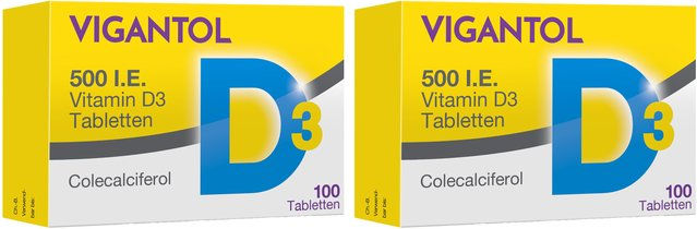 Vigantolvit Vitamin D3 Tabletten für Kinder und Erwachsene 500 I.E. 200 Stück – Bild 1 von 1