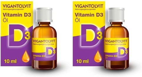 Vigantolvit Vitamin D3 Tropfen mit 500 IE pro Tropfen, glutenfrei und laktosefrei, für Kinder, Erwachsene und Senioren – Bild 1 von 1