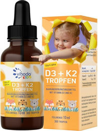Vihado Vitamin D3 + K2 Tropfen für Kinder ohne Zusatzstoffe vegan – Bild 1 von 2