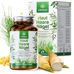 Vimion Haut-Haare-Nägel Kapseln mit Biotin, Zink und Selen, vegan, laktosefrei, 90 Stück – Bild 1 von 7