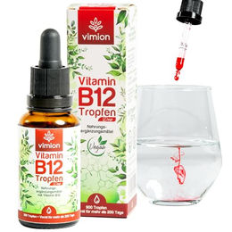 Vimion Vitamin B12 Tropfen 30 ml vegan mit Methylcobalamin und Adenosylcobalamin alkoholfrei glutenfrei laktosefrei – Bild 1 von 5