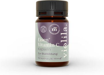 violila Eisen Vitamin C Kapseln vegan ohne Zusatzstoffe für Frauen 150 Stück – Bild 1 von 2