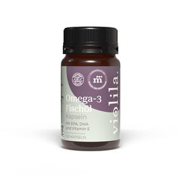 violila Omega-3 Fischöl Kapseln mit EPA und DHA plus Vitamin E ohne Zusatzstoffe 120 Kapseln – Bild 1 von 3