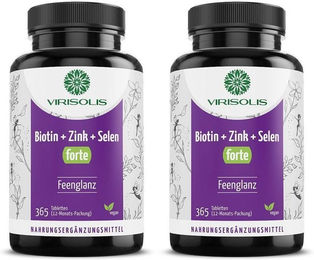 VIRISOLIS Biotin Zink Selen Kombination vegane Tabletten – Bild 1 von 2