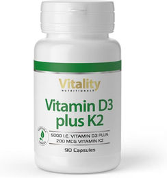 Vision Healthcare B.V. Vitamin D3 5000 IE und Vitamin K2 Kapseln ohne Zusatzstoffe – Bild 1 von 1