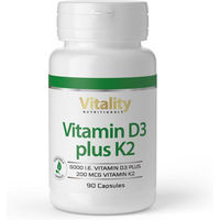 Produktbild von Vision Healthcare B.V. Vitamin D3 5000 IE und Vitamin K2 Kapseln ohne Zusatzstoffe