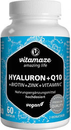 Vispura Hyaluronsäure 200 mg mit Coenzym Q10 vegan Kapseln 60 Stück – Bild 1 von 1