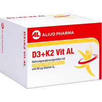 Produktbild von Vit AL Aliud Pharma Vitamin D3 und K2 Kapseln mit 4000 IE und 80 µg für Erwachsene 90 Stück