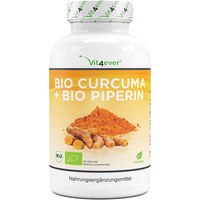 Produktbild von vit4ever Bio Curcuma mit schwarzem Pfeffer Kapseln