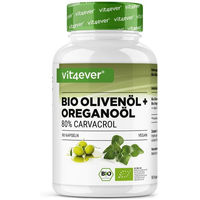 Produktbild von Vit4ever Bio Oreganoöl und Olivenöl Kapseln vegan ohne Zusatzstoffe 1000 mg
