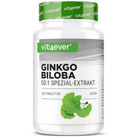 Produktbild von vit4ever Ginkgo Biloba 6000 mg Premium Extrakt Tabletten 365 Stück vegan laktosefrei glutenfrei