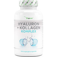 Produktbild von vit4ever Hyaluronsäure Kollagen Komplex Beauty-Kollagen-Kombi mit Kollagen Typ I aus Rind, 120 Kapseln, laktosefrei und glutenfrei
