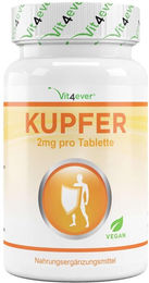 Vit4ever Kupfer 365 Tabletten vegan glutenfrei laktosefrei – Bild 1 von 1
