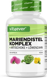 Vit4ever Mariendistel Artischocken Löwenzahn Komplex Kapseln vegan ohne Zusatzstoffe – Bild 1 von 2