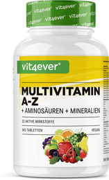 Vit4ever Multivitamin A-Z mit Mineralien und Aminosäuren Tabletten vegan – Bild 1 von 3