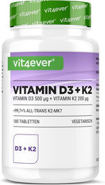 Vit4ever Vitamin D3 20.000 IE und Vitamin K2 200 mcg Tabletten 180 Stück – Bild 1 von 2