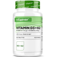Produktbild von Vit4ever Vitamin D3 5000 I.E. und Vitamin K2 100 mcg Tabletten 365 Stück
