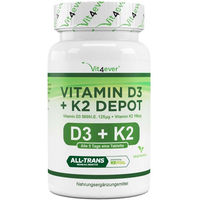 Produktbild von Vit4ever Vitamin D3 5000 IE und K2 100 mcg Tabletten vegetarisch 240 Stück