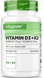 Vit4ever Vitamin D3 5000 IE und Vitamin K2 100 mcg Tabletten 180 Stück – Bild 1 von 2
