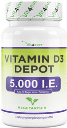 vit4ever Vitamin D3 Depot 5000 I.E. vegetarische Tabletten – Bild 1 von 1
