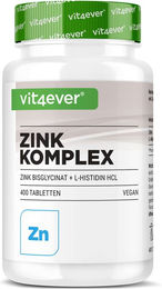 Vit4ever Zink Advanced Zinkbisglycinat 400 mg Tabletten vegan laktosefrei glutenfrei – Bild 1 von 2