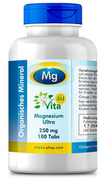 Vita 4u Magnesium Bisglycinat 1800 mg XXL-Tabletten 180 Stück vegan und vegetarisch 345 g – Bild 1 von 2
