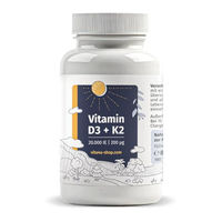 Produktbild von Vita 4u Vitamin D3 20000 I.E. mit 200µg Vitamin K2 All-Trans-MK7 vegetarische Tabletten für Sportler