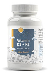 Vita 4u Vitamin D3 und Vitamin K2 MK7 10000 IE mit 200 µg vegetarische Tabletten für Sportler – Bild 1 von 2