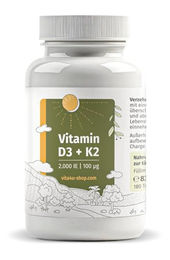 Vita 4u Vitamin D3 und Vitamin K2 Tabletten vegetarisch für Sportler 180 Stück – Bild 1 von 2