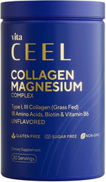 Vita Ceel Collagen Prebiotic & Magnesium Complex Pulver mit Rindercollagen Typ I und III, glutenfrei und zuckerfrei – Bild 1 von 3