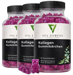 Vita Elements Beauty Kollagen Gummibärchen mit Biotin und Vitamin C vegan und glutenfrei 60 Stück – Bild 1 von 3