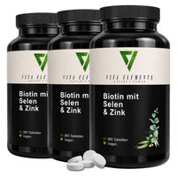 Produktbild von Vita Elements Biotin Selen Zink Komplex 3er Set 365 Tabletten vegan ohne Zusatzstoffe