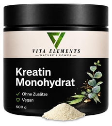 Vita Elements Kreatin Monohydrat Pulver 500g Vegan ohne Zusatzstoffe – Bild 1 von 3
