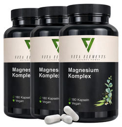 Vita Elements Magnesium Komplex Kapseln ohne Zusatzstoffe 180 Stück – Bild 1 von 3