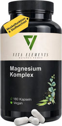 Vita Elements Magnesium Komplex Kapseln ohne Zusatzstoffe für Sportler 180 Kapseln – Bild 1 von 3