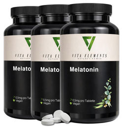 Vita Elements Melatonin Tabletten ohne Zusatzstoffe 3er Set 365 Stück – Bild 1 von 3