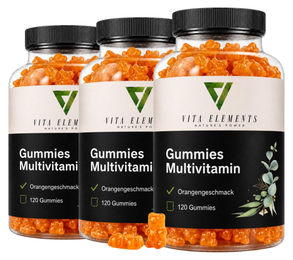 Vita Elements Multivitamin Gummis zuckerfrei für Erwachsene, Schwangere, Stillende und Kinder 120 Stück – Bild 1 von 3