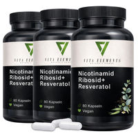 Produktbild von Vita Elements NAD+ Komplex 3er Set mit Nicotinamid Ribosid und Resveratrol 240 Kapseln vegan ohne Zusatzstoffe