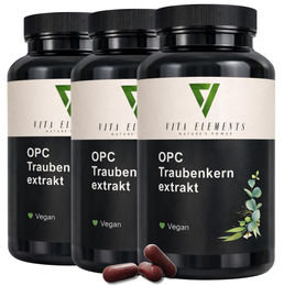 Vita Elements OPC Traubenkernextrakt 240 Kapseln vegan ohne Zusatzstoffe – Bild 1 von 3