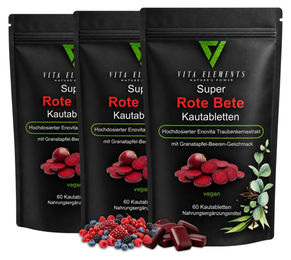 Vita Elements Rote Bete Lutschtabletten Vegan ohne Zusatzstoffe 60 Stück – Bild 1 von 4