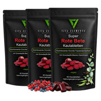 Produktbild von Vita Elements Rote Bete Lutschtabletten Vegan ohne Zusatzstoffe 60 Stück