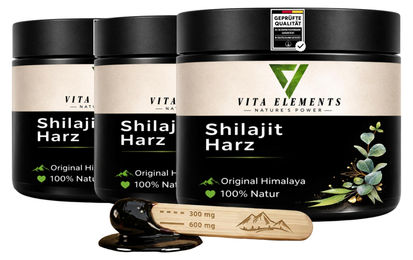 Vita Elements Shilajit Harz 3er Set 50g mit Fulvinsäure und Mineralstoffen vegan und ohne Zusatzstoffe – Bild 1 von 3