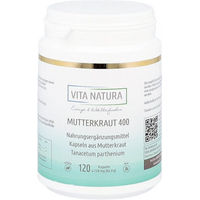 Produktbild von Vita Natura Mutterkraut 400 mg Kapseln vegetarisch laktosefrei 120 Stück