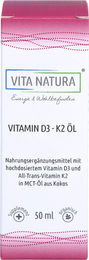Vita Natura Vitamin D3 1000 I.E. und K2 20 µg Tropfen 50 ml Lösung – Bild 1 von 1