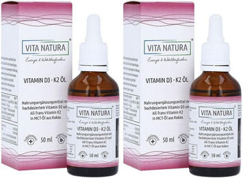 Vita Natura Vitamin D3 1000 IE und K2 20 µg Tropfen vegan – Bild 1 von 1