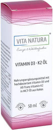 Vita Natura Vitamin D3/K2 Tropfen 1000 IE/20 µg 50 ml – Bild 1 von 2